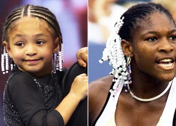 Olympia Trends Wearing The Same Iconic Beads In Her Hair Her Mom Serena Williams Wore At The Start Of Her Career