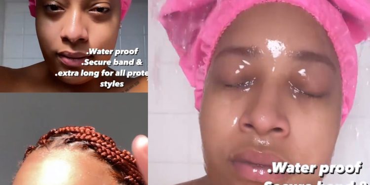 Neat! This Extra Long Shower Cap Bonnet Is Designed To Protect Your Long Styles In The Shower