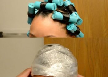 Rubber Band Roller Set And Silk Wrap On Natural Or Transitioning Hair