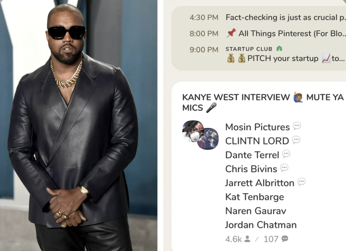 Kanye ‘Ye’ West Suspended From Clubhouse After Spewing
Antisemitic Remarks During Live Q&amp;A