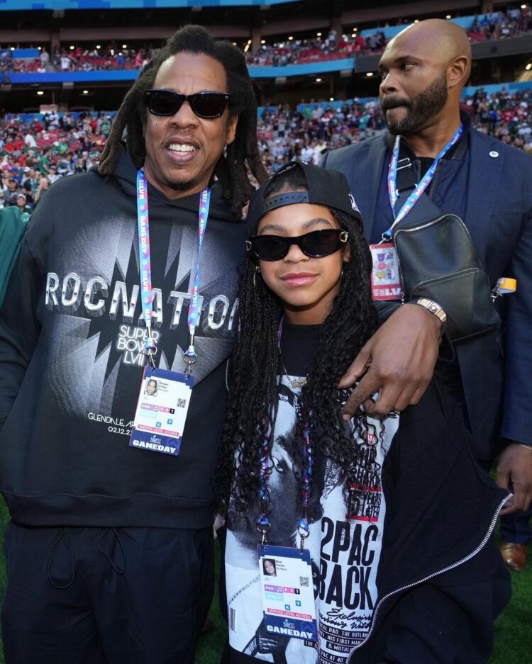 It’s Tradition! Blue Ivy Carter, 11, Joins Dad JAY-Z at the 2023 Super Bowl