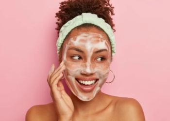 Black women using milk cleanser