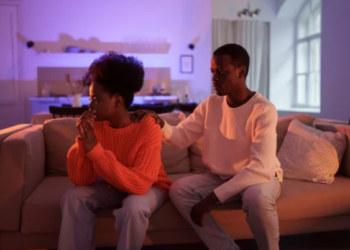 Black couple expressing their apology languages