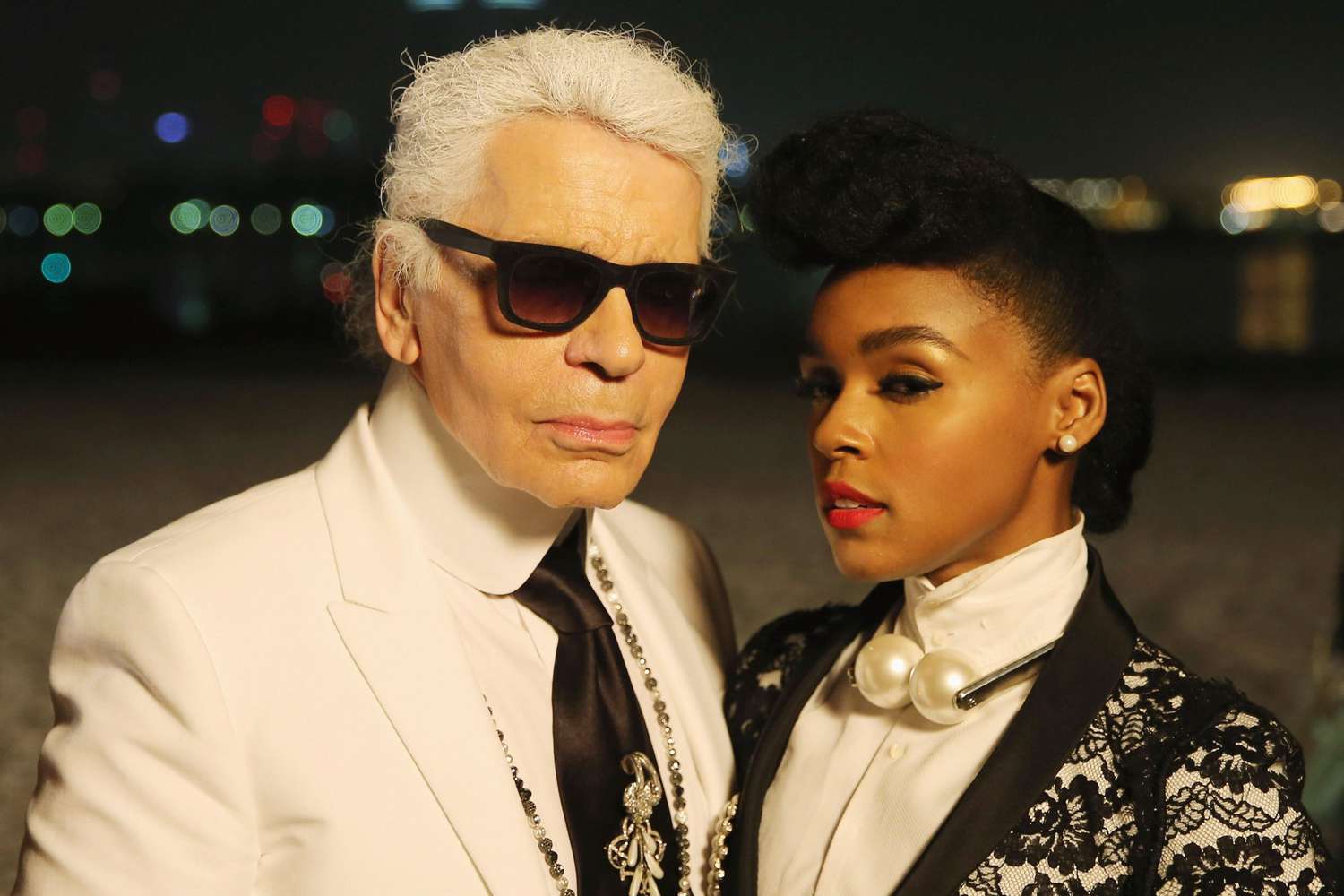 Janelle Monae and Karl Lagerfeld