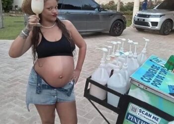 In her happy place! Pregnant Rihanna Displays Her Baby Bump While Enjoying A Fancy Snow Cone At Her Lush Villa In Barbados