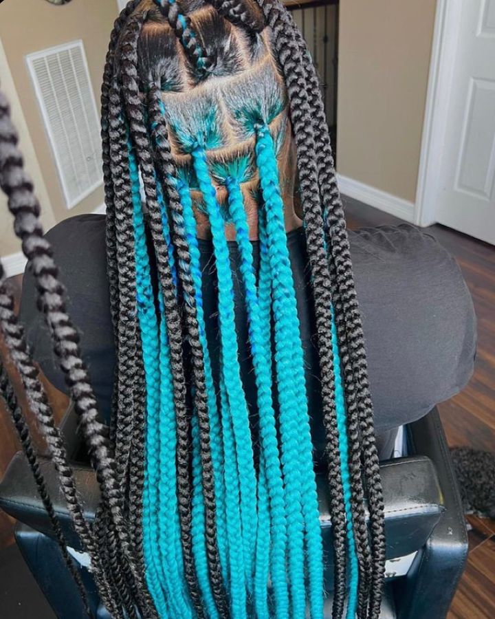 peekaboo braids blue