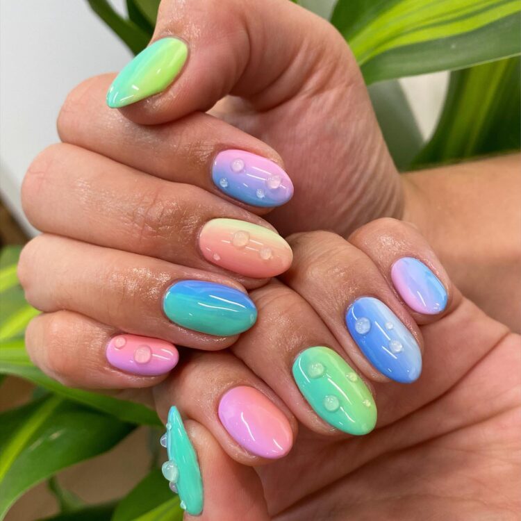 summer dew drop nails