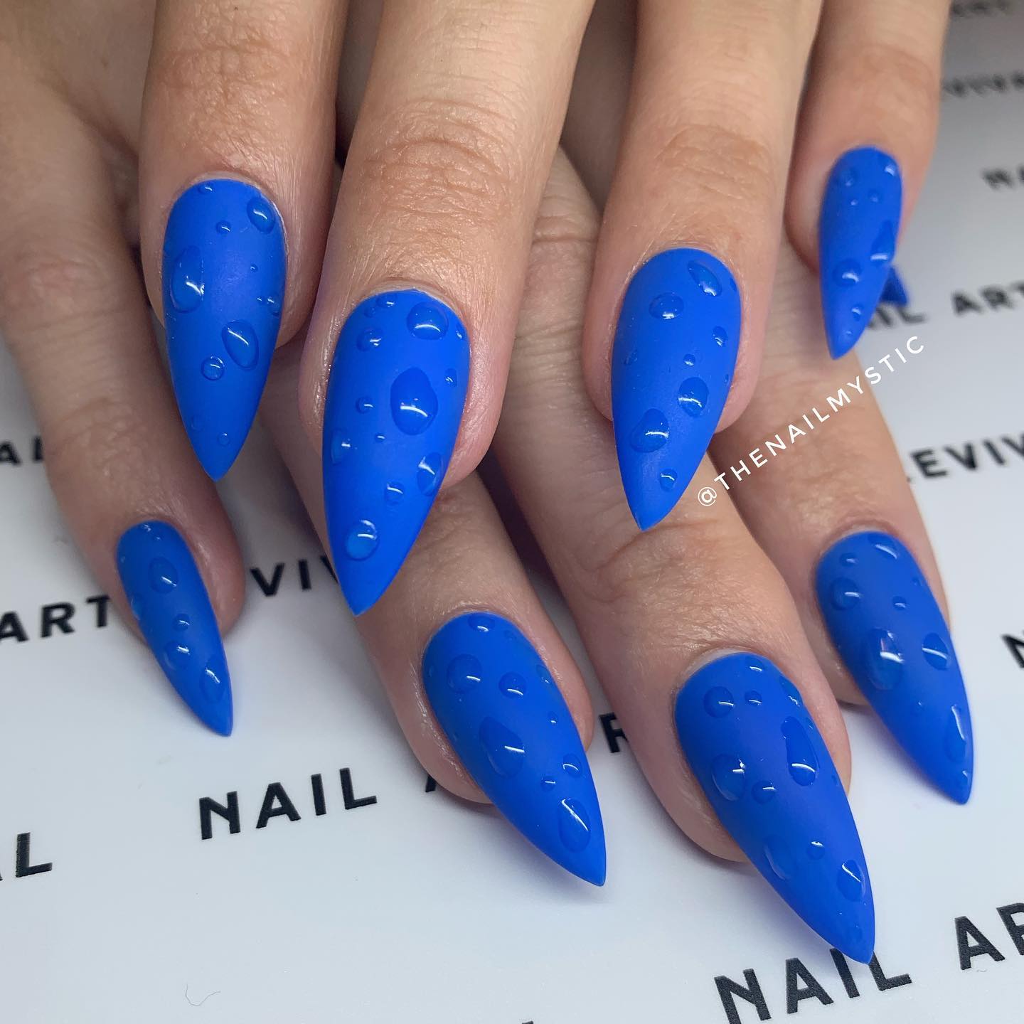 blue dew drop nails