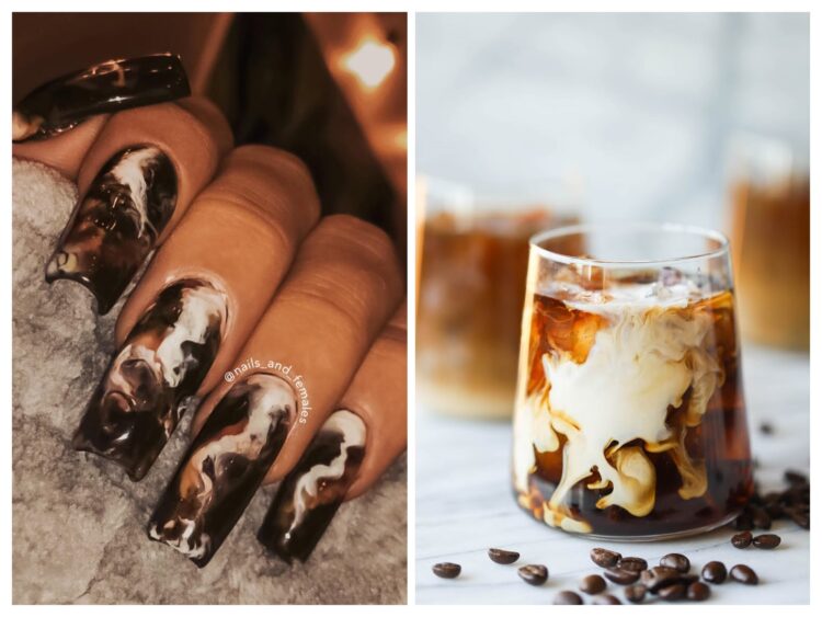 TikTok iced coffee nails