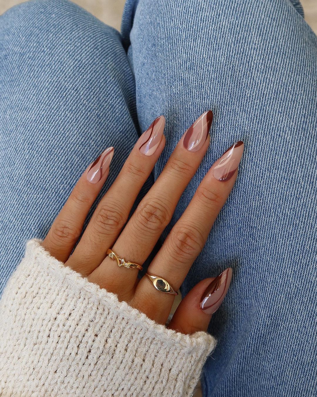 gradient iced coffee manicure