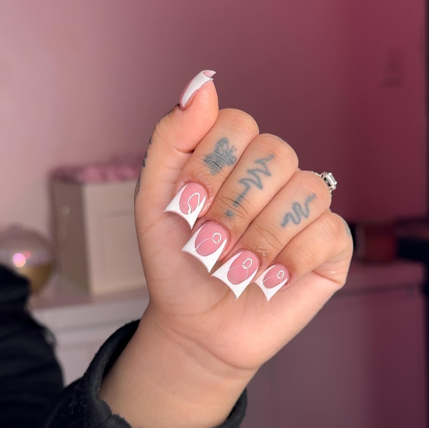 duck nails with french tip