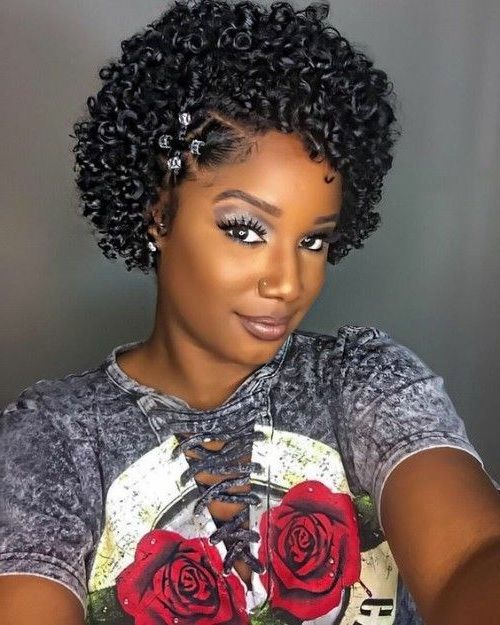 black short curly natural hairstyles